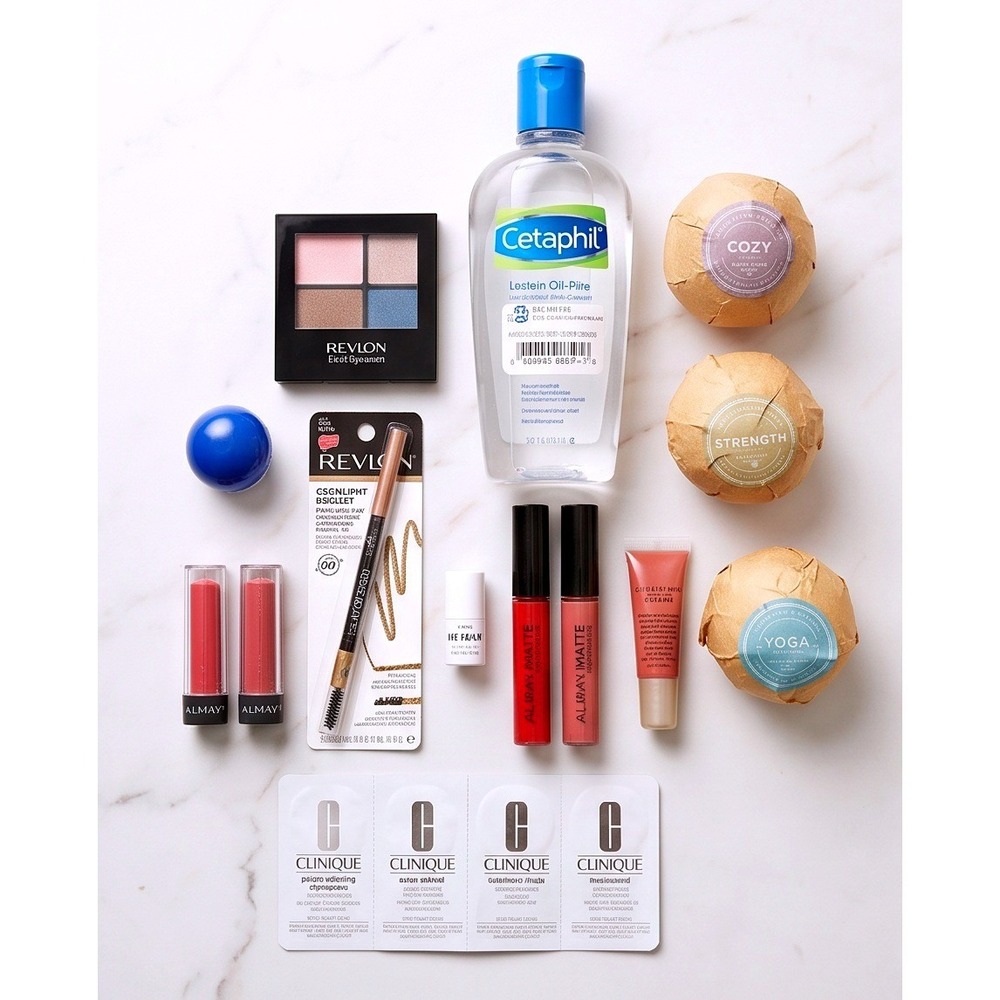 16pc Beauty Lot Revlon Clinique Cetaphil Almay Rimmel Makeup Skincare Bath New